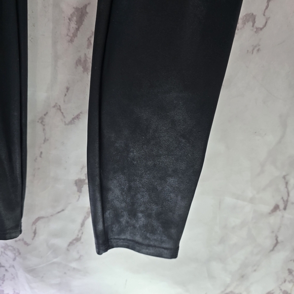 Spanx Leggings Womens XL Faux Vegan Leather Black High Rise Crop Ankle 2437 - Picture 4 of 14